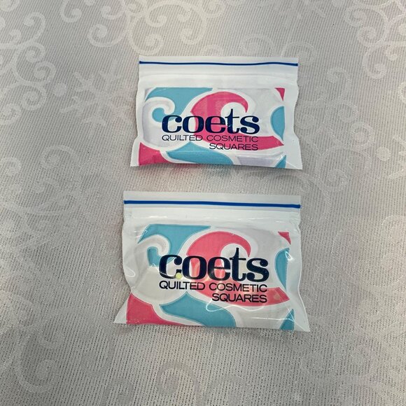 Coets Quilted Cosmetic Squares - Travel Size Pack Of 2 Pink & Blue Design - Picture 2 of 4
